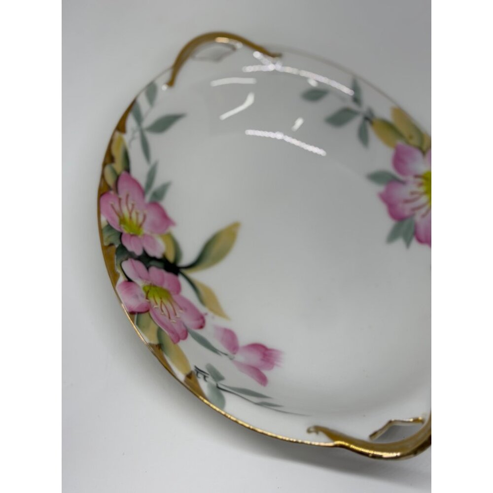 VTG Noritake Azalea Gold 9"x6.75" Cake Cookie Serving Plate Floral White JAPAN - Picture 2 of 9